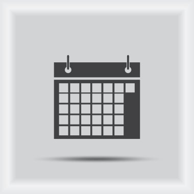 Takvim simgesi, vektör illüstrasyonu. Düz tasarım biçimi