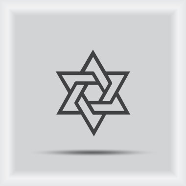 David yıldız simgesi, vektör çizim. Düz tasarım stili.