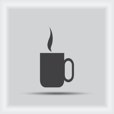 Bir fincan kahve vektör çizim. Düz tasarım stili