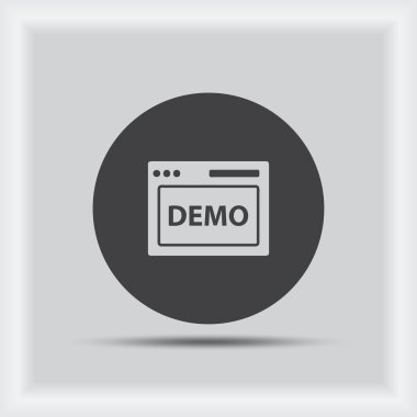Demo sürümü işareti simgesi. Düz tasarım stili