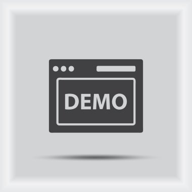 Demo sürümü işareti simgesi. Düz tasarım stili