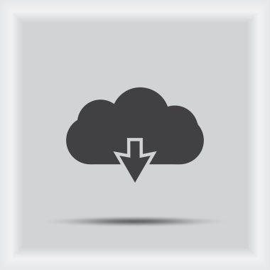 Düz simgesi bir bulut, vektör çizim. Düz tasarım stili