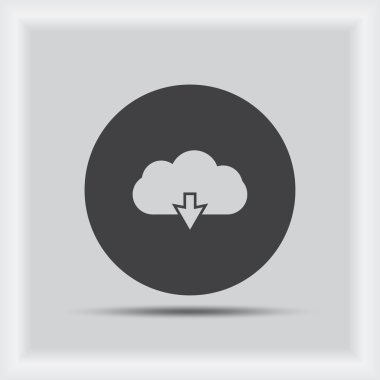 Düz simgesi bir bulut, vektör çizim. Düz tasarım stili