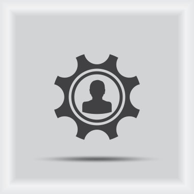 Gears'ı simge vektör. Düz tasarım stili