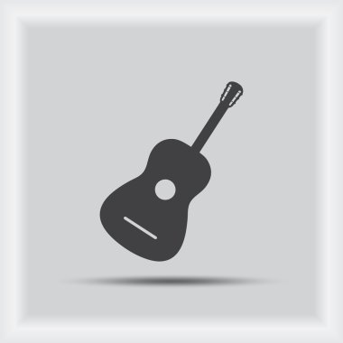 gitar vektör simgesi. Düz tasarım stili