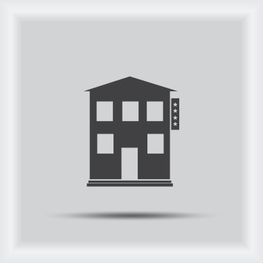 House simge. Yuvarlak düğmesi. Vektör çizim