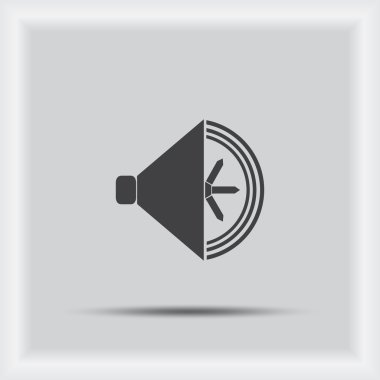 Beyaz bir arka plan üzerinde ses düz simgesi ile renkli resimde