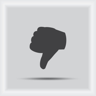 Vektör başparmak aşağı simgesi, düz simge vektör çizim