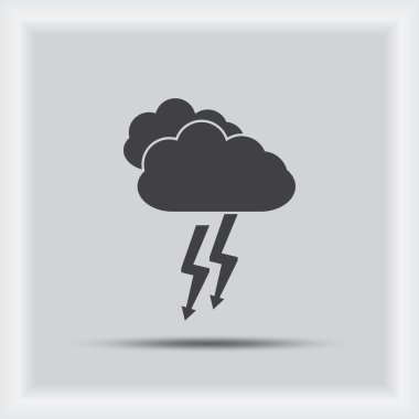 Düz simgesi bir bulut, vektör çizim. Düz tasarım stili