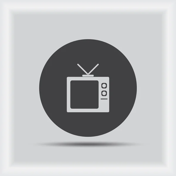 Icono plano de la caja de TV — Vector de stock