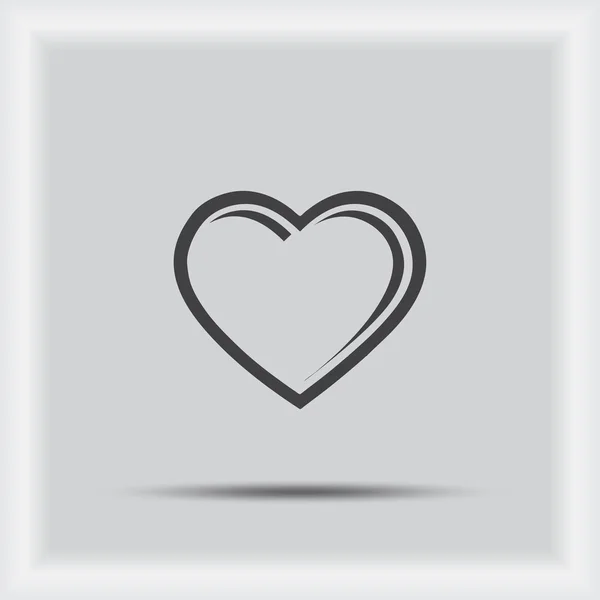 Icône coeur amour. Style design plat . — Image vectorielle