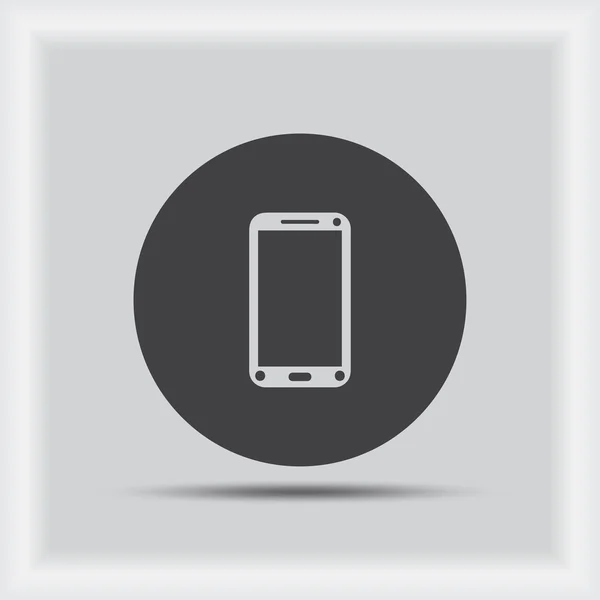 Teléfono móvil en icono de la mano — Vector de stock