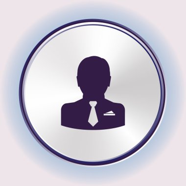 Bir adam, düşünme vektör çizim düz simgesi