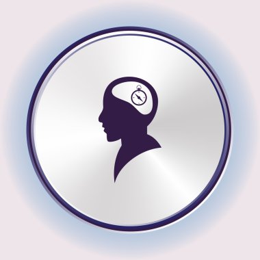 Bir adam, düşünme vektör çizim düz simgesi. Düz tasarım stili.