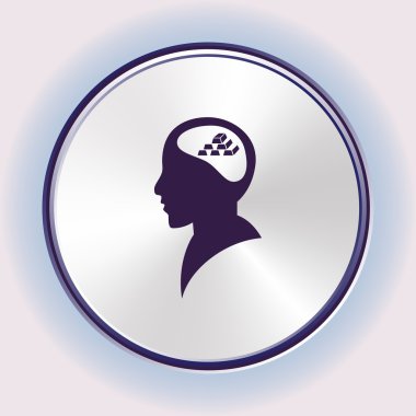 Bir adam, düşünme vektör çizim düz simgesi. Düz tasarım stili.