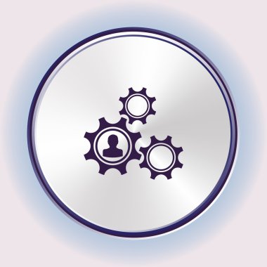 Gears'ı simge vektör. Düz tasarım stili