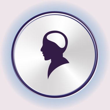 Bir adam, düşünme vektör çizim düz simgesi. Düz tasarım stili.