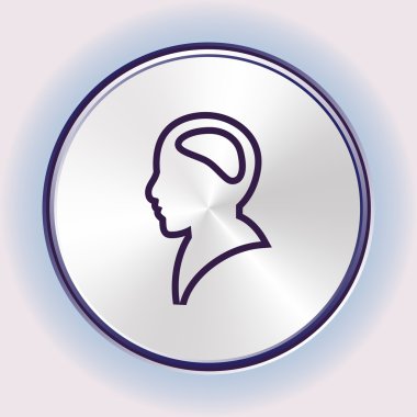 Bir adam, düşünme vektör çizim düz simgesi. Düz tasarım stili.