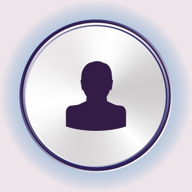 Bir adam, düşünme vektör çizim düz simgesi. Düz tasarım stili.