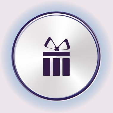 Hediye simgesi. Vektör çizim. Düz tasarım stili.