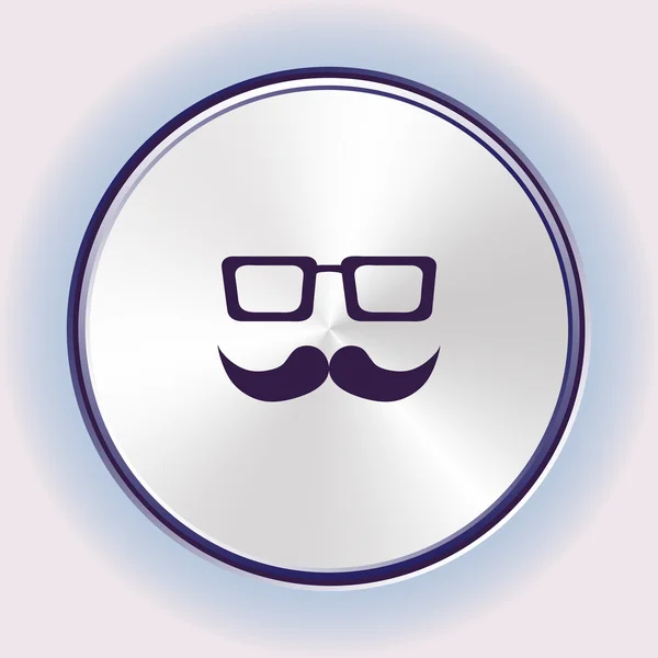 Icône moustache et lunettes, illustration vectorielle. Style design plat . — Image vectorielle