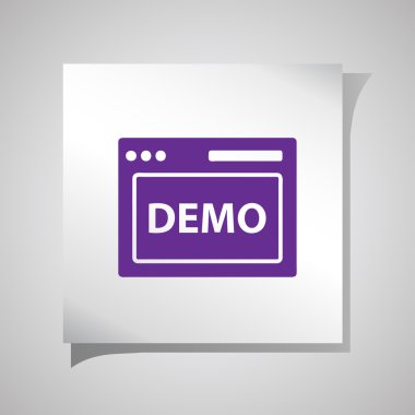 Demo sürümü işareti simgesi. Düz tasarım stili