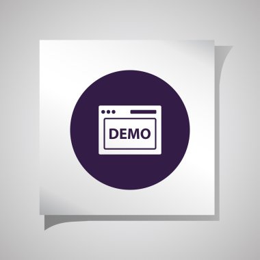 Demo sürümü işareti simgesi. Düz tasarım stili