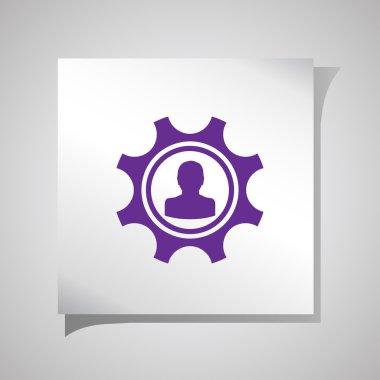 Gears'ı simge vektör. Düz tasarım stili