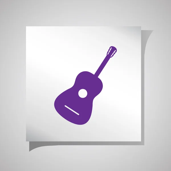Guitar vector icon. Flat design style — Stock Vector