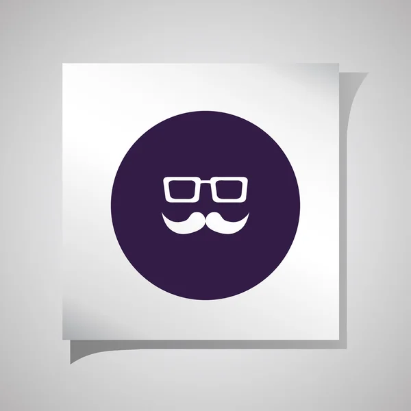 Icône moustache et lunettes, illustration vectorielle. Style design plat . — Image vectorielle