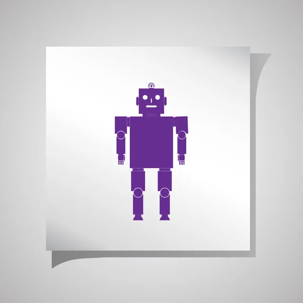 Old robot icon, vector illustration. Flat design style — Stock Vector