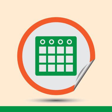 Takvim simgesi, vektör illüstrasyonu. Düz tasarım biçimi