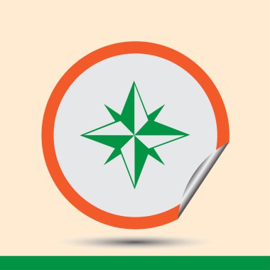 Pusula simgesi, vektör illüstrasyonu. düz tasarım biçimi