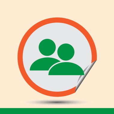 İnsanlar ikonu, vektör illüstrasyonu. Düz tasarım biçimi