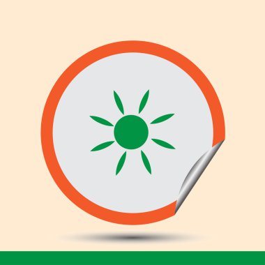 İklim, tasarım, illüstrasyon, yaratıcı, güneş, hava, suluboya, sıcak, mutlu, ısı, yangın, kızdırma, öğe, sıcak, izole, vektör, simge, işaret, sembol, ışık, ray, yaz, portakal, güneş