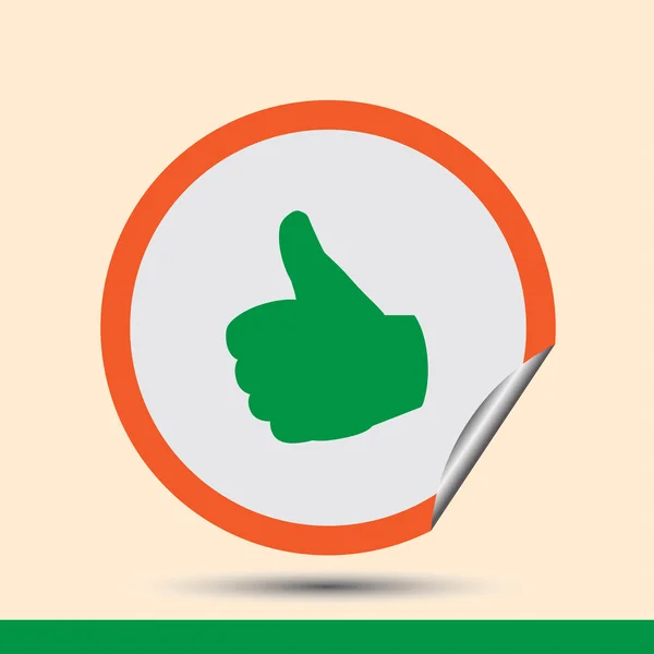 Vector thumb up icon, Illustration vectorielle d'icône plate — Image vectorielle