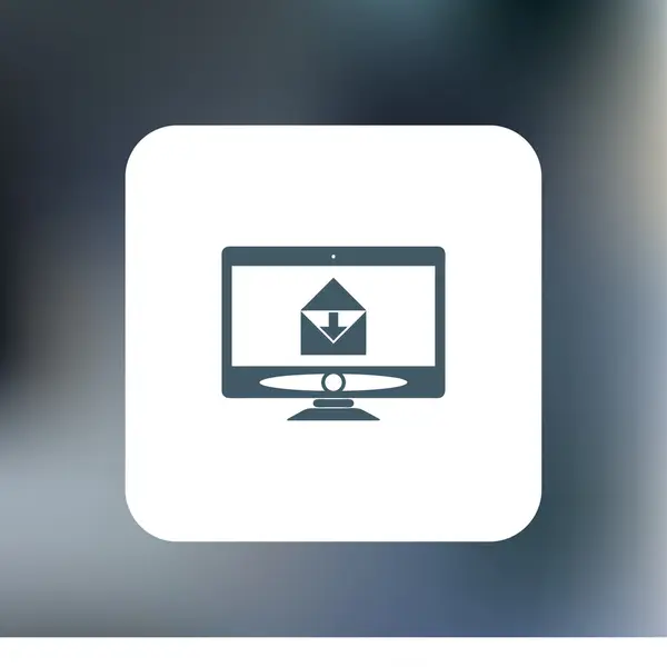 Monitor plano icono Vector — Vector de stock