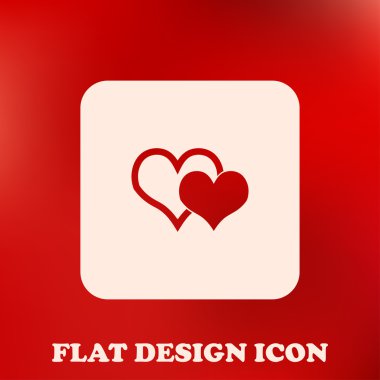Kalp ikonu, vektör çizimi. düz tasarım biçimi
