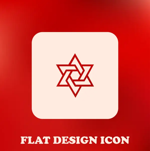 David star icon, vektorillustration. flacher Designstil. — Stockvektor