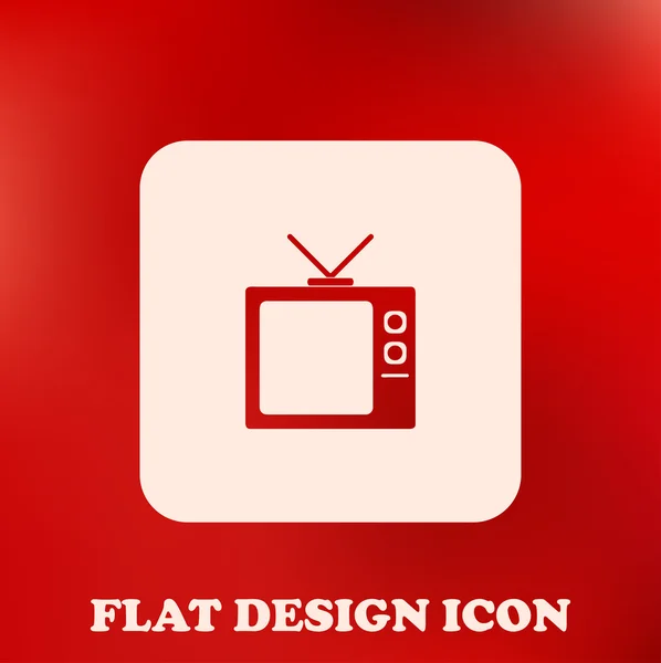 Плоская икона телевизионной коробки — стоковый вектор