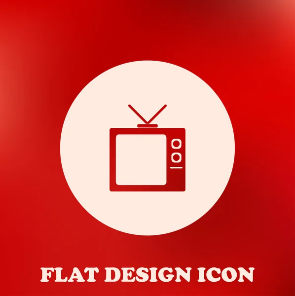 Icono plano de la caja de TV — Vector de stock