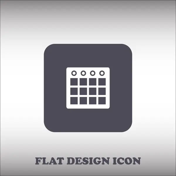 Icône calendrier, illustration vectorielle. Style design plat — Image vectorielle