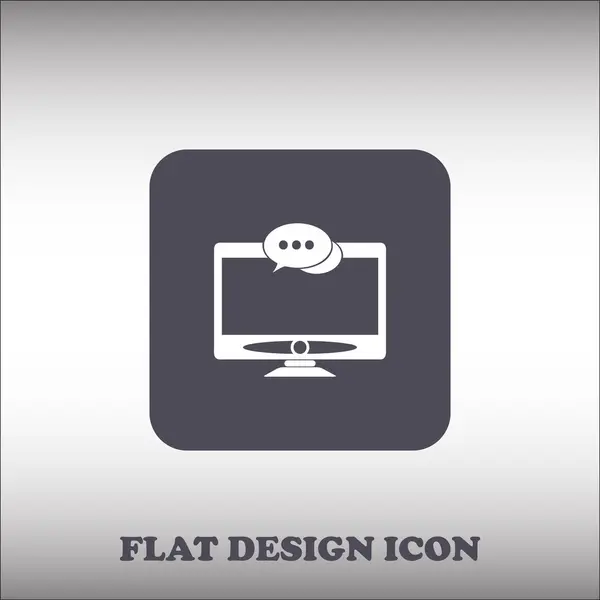 Monitor icon. Flat design — Stock Vector