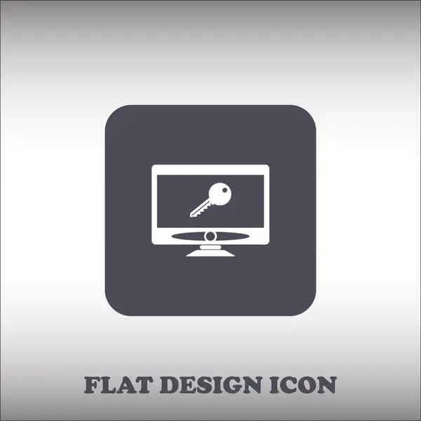 Icono del monitor. Diseño plano — Vector de stock