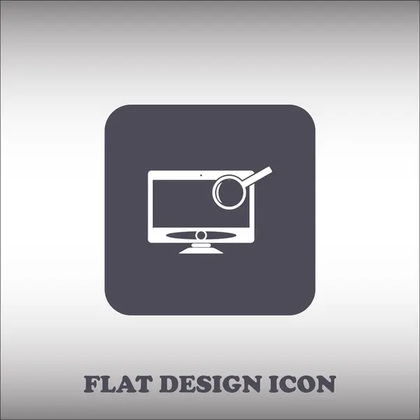 Icono del monitor. Diseño plano — Vector de stock