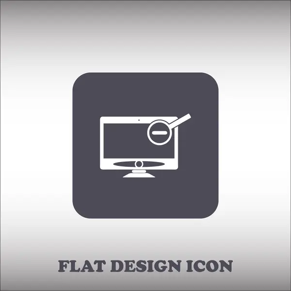 Icono del monitor. Diseño plano — Vector de stock