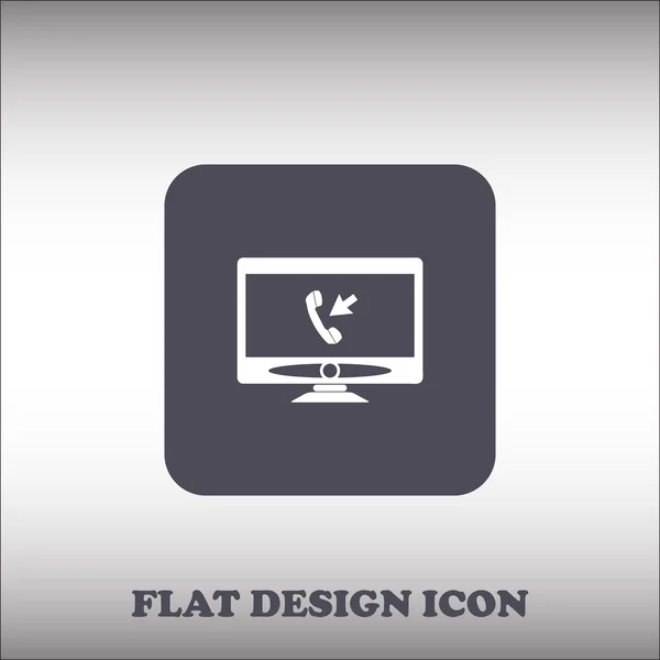 Icono del monitor. Diseño plano — Vector de stock