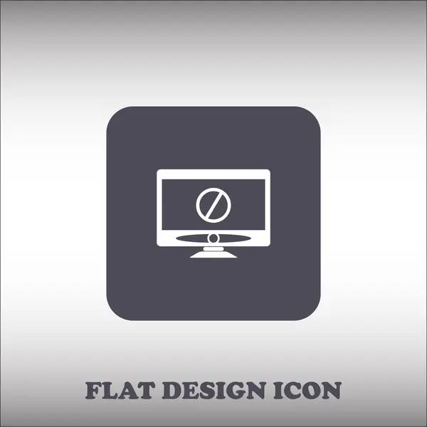 Icono del monitor. Diseño plano — Vector de stock