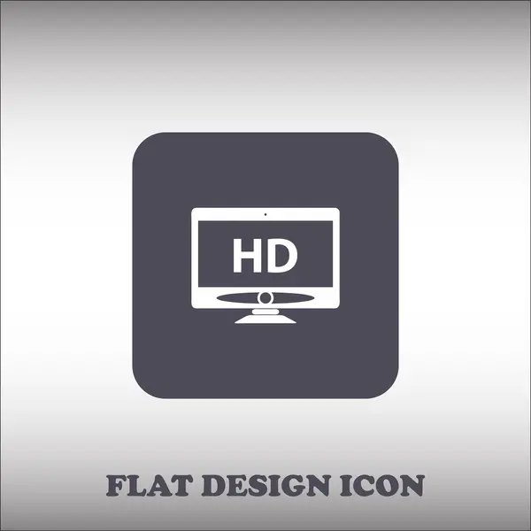 Het pictogram van de monitor. Platte ontwerp — Stockvector