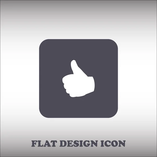 Pulgar hacia arriba icono, vector plano ilustración — Vector de stock